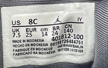 Load image into Gallery viewer, Nike Kids Air Jordan 9 Retro 401812-100 Gray White Lace-Up Sneaker Shoes Size 8C

