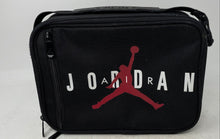 Load image into Gallery viewer, Jordan Mens Black Jumpman Logo Print Top Handle Zipper Compartment Lunch Box
