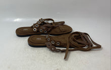 Load image into Gallery viewer, Zara Womens Brown Suede Toe Ring Casual Flat Gladiator Sandals Size 38
