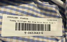 Load image into Gallery viewer, Tommy Hilfiger Mens Blue Check Print Regular Fit Stretch Dress Shirt Size Large
