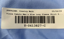 Load image into Gallery viewer, Vince Camuto Mens Blue Collared Slim Fit Long Sleeve Dress Shirt Size 15 1/2
