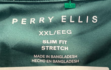 Load image into Gallery viewer, Perry Ellis Mens Green Slim Fit Stretch Long Sleeve Collared Button-Up Shirt XXL
