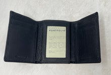 Load image into Gallery viewer, Perry Ellis Portfolio Mens Black Leather Credit Card Slots Trifold Wallet
