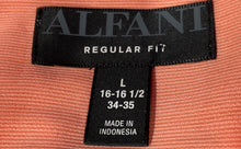 Load image into Gallery viewer, Alfani Mens Coral Long Sleeve Regular Fit Dress Shirt Size L 16-16.5 34-35
