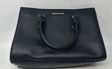 Load image into Gallery viewer, Michael Kors Womens Sheila Black Leather Double Handle Zip Top Satchel Handbag
