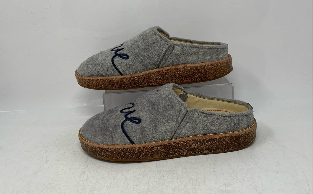 ED Ellen DeGeneres Womens Tillie Gray Boiled Wool Slip-On Slippers Size 7M