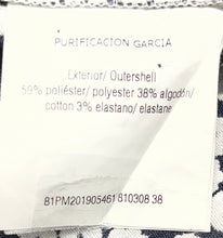 Load image into Gallery viewer, Purificacion Garcia Womens Blue White Printed Short Sleeve Blouse Top Size 38
