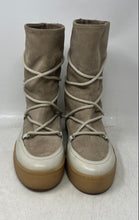 Load image into Gallery viewer, Zara Womens Beige Round Toe Lace-Up Ankle Winter Boots Size 35
