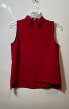 Load image into Gallery viewer, Zara Womens Red Mock Neck Sleeveless High-Low Hem Back Zip Blouse Top Size S
