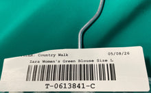 Load image into Gallery viewer, Zara Basic Womens Green Sleeveless Round Neck Button Draped Blouse Top Size L
