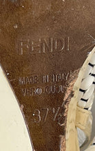 Load image into Gallery viewer, Authentic Fendi Womens Cream Peep Toe Slingback Sandals Size EUR 37.5 Damaged
