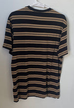 Load image into Gallery viewer, Guess Mens Black Brown Striped Cotton Crew Neck Pullover T-Shirt Size XL
