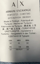 Load image into Gallery viewer, Armani Exchange Mens Blue Denim Slim Fit 5 Pocket Design Straight Jeans Size 32
