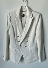 Load image into Gallery viewer, White House Black Market Womens White Peak Lapel Double Breasted Blazer Size 2

