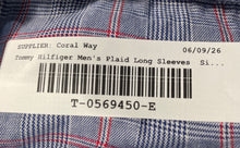 Load image into Gallery viewer, Tommy Hilfiger Mens Blue Plaid Cotton Slim Fit Long Sleeve Dress Shirt Size L
