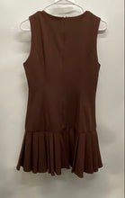 Load image into Gallery viewer, Zara Womens Brown Pleated Sleeveless Back Zipper Short Mini Dress Size Medium
