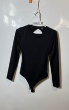 Load image into Gallery viewer, Express Womens Black Long Sleeve Crew Neck Open Back One-Piece Bodysuit Size S
