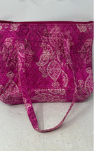 Load image into Gallery viewer, Vera Bradley Womens Pink White Paisley Print Shoulder Double Handle Tote Bag
