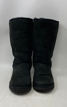 Load image into Gallery viewer, UGG Womens Classic 5815 Black Leather Round Toe Pull-On Winter Boots Size 7
