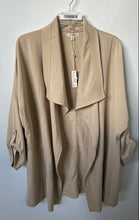Load image into Gallery viewer, Max Studio Womens Light Khaki Roll Tab Sleeve Open Front Jacket Size 2X With Tag
