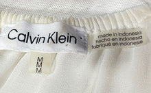 Load image into Gallery viewer, Calvin Klein Womens White Long Sleeve Collarless Back Button Blouse Top Size M
