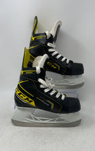 Load image into Gallery viewer, CCM Kids Super Tacks 9350 Black Yellow Lace-Up Hockey Ice Skates Size 12
