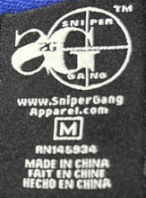 Load image into Gallery viewer, Sniper Gang Mens Blue Graphic Print Cotton Short Sleeve Pullover Sweatshirt Sz M

