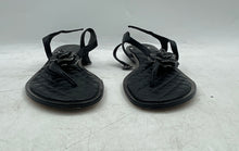 Load image into Gallery viewer, Michael Kors Womens Valentina Black Leather Open Toe Thong Sandals Size 5.5 M
