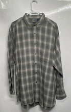 Load image into Gallery viewer, Izod Mens Green Plaid Print Long Sleeve Collared Button-Up Shirt Size Large
