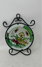 Load image into Gallery viewer, Mid-Century Multicolor Painted Glass Art Wall Hanging Decorative Plate
