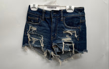 Load image into Gallery viewer, American Eagle Outfitters Womens Blue Denim Stretch Cut-Off Shorts Size 4
