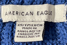 Load image into Gallery viewer, American Eagle Outfitters Womens Blue Knitted Cropped Henley Sweater Size XS
