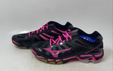 Load image into Gallery viewer, Mizuno Womens Wave Lightning Rx3 Black Pink Lace-Up Sneaker Shoes Size 11.5
