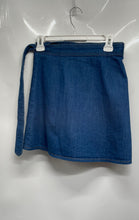 Load image into Gallery viewer, Zara Womens Blue Denim Stretch Pockets Front Tie Mini Skirt Size Small

