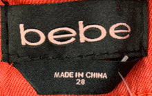Load image into Gallery viewer, Bebe Womens Red Denim Stretch Distressed Skinny Leg Jeans Size 28 With Tag
