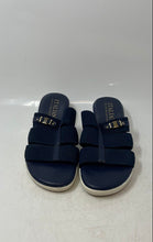 Load image into Gallery viewer, Italian Shoemakers Womens Blue Open Toe Wedge Heel Slip-On Slide Sandals Size 6

