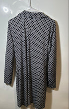 Load image into Gallery viewer, Michael Kors Womens Black White Geometric Print Ruched Shirt Dress Size XL
