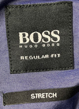 Load image into Gallery viewer, Hugo Boss Mens Blue Printed Stretch Long Sleeve Regular Fit Button-Up Shirt Sz M
