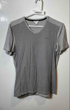 Load image into Gallery viewer, Calvin Klein Womens Black White Striped Cotton Slim Fit V-Neck T-Shirt Size S

