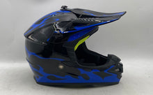 Load image into Gallery viewer, MXJ-Gear Unisex Black And Blue Full-Face Motorbike Helmet Size L W/ Accessories
