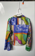 Load image into Gallery viewer, Zara Womens Multicolor Paisley Collared Long Sleeve Button-Up Shirt Size L
