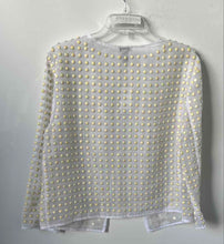 Load image into Gallery viewer, Cache Womens White Sheer Embellished Open Front Jacket Size 14 With Tag

