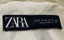 Load image into Gallery viewer, Zara Womens Beige Corduroy Long Sleeve Spread Collar Raw Hem Jacket Size M
