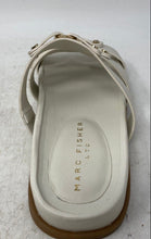 Load image into Gallery viewer, Marc Fisher Womens Verity White Gold Leather Slip-On Slide Sandals Size 8M

