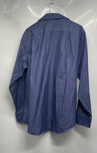 Load image into Gallery viewer, Calvin Klein Mens Blue White Plaid Long Sleeve Collared Dress Shirt Sz 17 34-35
