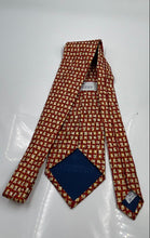 Load image into Gallery viewer, Givenchy Mens Red Yellow Geometric Print Silk Keeper Loop Adjustable Pointed Tie
