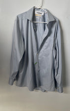 Load image into Gallery viewer, Michael Kors Mens Gray Cotton Long Sleeve Non-Iron Dress Shirt Size 17 1/2 34/35
