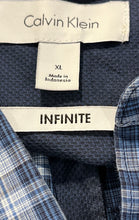 Load image into Gallery viewer, Calvin Klein Mens Infinite Blue Plaid Collared Long Sleeve Button-Up Shirt Sz XL
