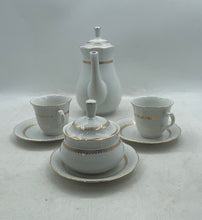Load image into Gallery viewer, Lot Of 7 Pcs Baum Bros White Porcelain Cups Saucers Pot Crockery Tea Set
