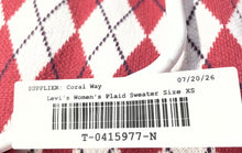 Load image into Gallery viewer, Levi's Womens Red Argyle Sleeveless Cropped Pullover Sweater Size XS With Tag
